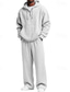 billiga grundläggande sweatsuits-Herr Huvtröja Träningsoverall Våffla hoodies Huvtröja &amp; byxor Uppsättning Luvtröja Dagligen Utomhus Semester Dagliga kläder Snörning Halv dragkedja Slät Vinrött Svart Vit Sportkläder Sport Mode Höst