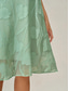 billige Blomsterkjole-Dame Mini kjole Chiffonkjoler Elegant Daglig Bryllupsgjest Normal Blomstret Kortermet Crew-hals Salvie Grøn