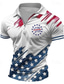 levne Patriotických 250 Polos-2026 250. pánské polo trička s vlajkou polo trička na knoflíky krátký rukáv polo trička s odklopeným límečkem sportovní móda neformální každodenní venkovní prázdninové knoflíky tisk léto jaro bílé