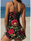 economico Tankini-Per donna Costumi da bagno Tankini Gonna Costume da bagno Elegante Vacanza Floreale Grafico Scollo a V Senza Maniche Costumi da bagno