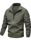 preiswerte Lässige Jacken-Herren Leichte Jacke Freizeitjacke Lässig Täglich Sport Tasche Frühling Herbst Einfach Streetwear Stilvoll Stehkragen Regulär Schwarz Marineblau Khaki Armeegrün Dunkelgray Jacken