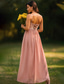economico Abiti Lunghi &amp; Gowns-Abiti Formali O-Line fino al Pavimento Abito da Sera Abiti Quinceanera Abito Elegante Festa Senza Maniche Spalline Sottile Festa Sera Matrimonio Senza Schiena con Perline Fessura