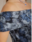 abordables Vestido Floral-Mujer Vestido maxi Vestido con hombros descubiertos Vestido sin tirantes Elegante Fiesta de Noche Jacquard Floral Sin Mangas Hombros Caídos Azul Piscina