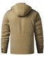 voordelige Cargo Jassen-Voor heren Winterjas Fleecejack Vrijetijdsjas Casual Dagelijks Thermisch Warm Zak Volledige ritssluiting Herfst Winter Effen Streetwear Dagelijks Capuchon Normaal blauw Zwart Bruin Khaki Leger Groen