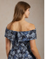 abordables Vestido Floral-Mujer Vestido maxi Vestido con hombros descubiertos Vestido sin tirantes Elegante Fiesta de Noche Jacquard Floral Sin Mangas Hombros Caídos Azul Piscina