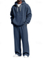 billiga grundläggande sweatsuits-Herr Huvtröja Träningsoverall Våffla hoodies Huvtröja &amp; byxor Uppsättning Luvtröja Dagligen Utomhus Semester Dagliga kläder Snörning Halv dragkedja Slät Vinrött Svart Vit Sportkläder Sport Mode Höst