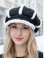 abordables Chapeaux pour femmes-Chapeau en velours côtelé de polyester épais pour femme, orné de fausse fourrure, disponible en plusieurs couleurs – idéal pour la mode automne-hiver