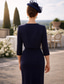 abordables Conjuntos de vestidos para mamá-Dos Piezas Funda Columna Hasta la Rodilla Vestido Invitada Boda Vestido de Madrina Sin Mangas Hombros Caídos Elegante Invitado a la boda Noche formal Fiesta de Boda Tejido elástico Vestidos cortos de