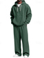 billiga grundläggande sweatsuits-Herr Huvtröja Träningsoverall Våffla hoodies Huvtröja &amp; byxor Uppsättning Luvtröja Dagligen Utomhus Semester Dagliga kläder Snörning Halv dragkedja Slät Vinrött Svart Vit Sportkläder Sport Mode Höst