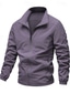 preiswerte Lässige Jacken-Herren Leichte Jacke Freizeitjacke Lässig Täglich Sport Tasche Frühling Herbst Einfach Streetwear Stilvoll Stehkragen Regulär Schwarz Marineblau Khaki Armeegrün Dunkelgray Jacken