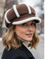abordables Chapeaux pour femmes-Chapeau en velours côtelé de polyester épais pour femme, orné de fausse fourrure, disponible en plusieurs couleurs – idéal pour la mode automne-hiver