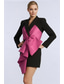 cheap Blazers &amp; Vests-Women's Blazer Jacket Sheath Daily Cocktail Business Stretch Fabric Elegant Formal Long Sleeve Above Knee Notch lapel collar Single Breasted One-button Satin Bow