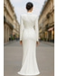 cheap Tuxedo Dresses-Women's Tuxedo Dress Sheath Column Wedding Formal Wedding Guest Satin 4-Way Stretch Fabric Elegant Tuxedo Glittering Long Sleeve Floor Length Peak Double Breasted