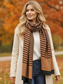 abordables Foulards pour femmes-Écharpe rayée en coton et lin pour femme – matière douce et légère, disponible en plusieurs couleurs, parfaite pour les tenues décontractées et hivernales.