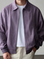 cheap Casual Jackets-Men's Lightweight Jacket Casual Jacket Daily Outdoor Pocket Spring Fall Plain Streetwear Stylish Turndown Regular Purple Green Dark Gray Jacket