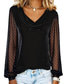 preiswerte Einfarbiges T-Shirt-Neujahr Damen Samt Einfarbig Stilvoll Langarm Wasserfallausschnitt Normale Oberteile Blau Schwarz Wein Herbst Winter