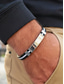 cheap Men's Jewelry-Men's Stainless Steel and Silicone Bracelet, Available in Multiple Colors – Stylish and Durable for Casual and Everyday Wear