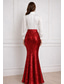 preiswerte Meerjungfrau Abendkleider-Meerjungfrauenschnitt Bodenlang Abiballkleider Abendkleid Ballkleid Festliche Kleidung Elegant Glitzernd Promi-Stil Langarm Hoher Ausschnitt Gartenparty Hochzeit Satin Paillettenbesetzt mit Glitzer