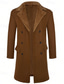 economico Trench da uomo-Per uomo Cappotto Invernale Giacca in Pile Cappotto Trench lungo Trench Quotidiano All'aperto Autunno Inverno Poliestere Calore Termico Capispalla Abbigliamento Classico Casual Semplice Tasca Collo a