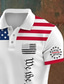billige Patriotiske 250 Polos-4. juli 2026 250. Herre Amerikansk amerikansk flagg Polo Poloskjorter Button Up Poloer Kortermet Poloskjorter Aftæpning Sport Mote Fritid Daglig utendørs Feriereise Knapper Trykt mønster Sommer Vår