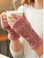 abordables Gants pour femmes-Gants tricotés sans doigts pour femmes, doublés de polaire pour plus de chaleur, disponibles en plusieurs couleurs, parfaits pour l'hiver et les tenues décontractées.
