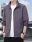 preiswerte Lässige Jacken-Herren Leichte Jacke Freizeitjacke Lässig Täglich Sport Tasche Frühling Herbst Einfach Streetwear Stilvoll Stehkragen Regulär Schwarz Marineblau Khaki Armeegrün Dunkelgray Jacken