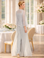 billige Mammas jumpsuits-Buksedrakt 3 -delt drakt Gulvlengde Kjole til brudens mor Ermeløs Firkantet hals Elegant Plusstørrelse Formell Bryllupsgjest Chiffon Snøringsblonder Innpakking inkludert med Blonder Appliqué