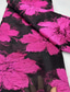 billiga A-linje kvällsklänningar-A-linje Golvlång Kvälls klänningar Formell klädsel Elegant Dagligen Semiformella klänningar 3/4 ärm Hög hals Trädgårdsfest Bröllop Organza Jacquard med Blomtryck
