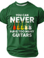 baratos Camisetas Gráficas de Música e Instrumentos-Homens Guitarra Gíria engraçada Camiseta Manga Curta Camiseta Impressão 3D Gola Redonda Camisa Moda Diário Diário Rua Azul Preto Vermelho Verão Primavera Roupa S M L XL XXL XXXL