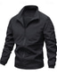 preiswerte Lässige Jacken-Herren Leichte Jacke Freizeitjacke Lässig Täglich Sport Tasche Frühling Herbst Einfach Streetwear Stilvoll Stehkragen Regulär Schwarz Marineblau Khaki Armeegrün Dunkelgray Jacken