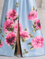 preiswerte A-Linie Abendkleider-A-Linie Bodenlang Abendkleid Elegant Blumen Kurzarm Schulterfrei Gartenparty Hochzeit Tasche Satin mit Blumenmuster