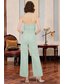 billige Mammas jumpsuits-Jumpsuit / Pantsuit Gulvlengde Kjole til brudens mor Ermeløs Grimehals Elegant Formell Bryllupsgjest med Sløyfe(r)