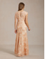 abordables Vestido Floral-Mujer Vestido maxi Vestido tubo Vestido cola de Sirena Elegante Invitado a la boda Fiesta de Cóctel Lentejuelas Encaje Bordado Floral Manga Corta Escote en Pico Champaña