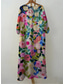 economico Abiti floreali-Vestito maxi da donna in lino simile traspirante leggero abito da sole abito a linea abito estivo vacanza casual boho quotidiano spiaggia vacanza maniche 3/4 scollo a giro