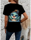 preiswerte Tiere T-Shirt-Damen T Shirt Druck Grafik Tiermotiv Ozean Stilvoll Klassisch Lässig Kurzarm Rundhalsausschnitt Normale Oberteile Täglich Blau Schwarz Weiß Gelb Rosa Sommer Frühling