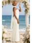 cheap Little White Dresses-Mermaid Trumpet Floor Length White Dress Little White Dress Wedding Guest Dresses Elegant Open Back Sleeveless Strapless Wedding Formal Stretch Fabric Backless with Ruched