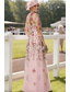 abordables Ensembles de robes pour maman-Ligne A Longueur au sol Robe d'invité de mariage Robe de Mère de Mariée  Manche 3/4 Coeur Élégant Formel Kentucky Derby Semi-Formel Dentelle Robes Courtes avec Veste avec Broderie Appliques