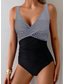 voordelige Eendelige badpakken-Dames Zwemkleding Een stukje Monokini Onderbroeken Zwempak Buikcontrole Hoge taille Slank Blote rug Elegant Vakantie Ombre Grafisch V-hals Mouwloos Badpakken