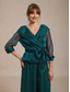 abordables Blusas Elegantes-Mujer Tops elegantes corbata frontal Transparente Elegante Manga 3/4 Escote en Pico Cuello Camisero Tops regulares Invitado a la boda Traje de cóctel Verde esmeralda Verano Primavera Otoño