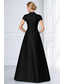 baratos Vestidos de Festa em A-Linha A Longo Bordado com miçangas Vestido formal Vestido para a mãe da noiva Vestidos de noite Vestido formal Elegante Brilhante Sedoso Manga Curta Decote V Casamento Formal Bolsos Cetim Costas