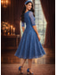 cheap Mom's Dress Sets-Two Piece A-Line Ankle Length Wedding Guest Dress Mother of the Bride Dress Long Sleeve Boat Neck Elegant Simple Casual Formal Wedding Guest Chiffon with Lace Ruffles