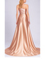 baratos Vestidos de baile-Sereia Longo Vestidos de noite Vestido de baile com sobressaia Vestido formal Elegante Vestido preto Sem Manga Assimétrico Casamento Formal Vestido rosa Cetim Elástico com Pregas