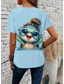 preiswerte Tiere T-Shirt-Damen T Shirt Druck Grafik Tiermotiv Ozean Stilvoll Klassisch Lässig Kurzarm Rundhalsausschnitt Normale Oberteile Täglich Blau Schwarz Weiß Gelb Rosa Sommer Frühling