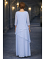 voordelige Vloerlengte-A-lijn Jurken Tot de grond Bruiloft gast jurk Formele jurk Avondjurk Moeder van de bruid jurk 3/4 mouw Ronde hals Elegant Eenvoudig minimalistische Formeel Chiffon Omslagdoeken met Ruches Gelaagde