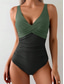 voordelige Eendelige badpakken-Dames Zwemkleding Een stukje Monokini Onderbroeken Zwempak Buikcontrole Hoge taille Slank Blote rug Elegant Vakantie Ombre Grafisch V-hals Mouwloos Badpakken