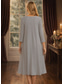 economico Set di abiti per la mamma-Set di Abiti Lunghezza Ginocchio Abito da Sposa per Invitate Abito Madre della Sposa Manica Lunga Girocollo Elegante Semplice Invitate di Matrimonio con Colore Solido