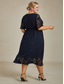 ieftine Rochii-Pentru femei Rochii Midi Rochii din Șifon Rochie A line Elegant Cu Mâneci Largi Zilnic Plajă Invitat la nunta Cu Șiret Fit regulat Floral Manșon Jumate Stil Nautic Bleumarin