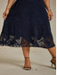 ieftine Rochii-Pentru femei Rochii Midi Rochii din Șifon Rochie A line Elegant Cu Mâneci Largi Zilnic Plajă Invitat la nunta Cu Șiret Fit regulat Floral Manșon Jumate Stil Nautic Bleumarin