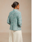 billige Blusedresser for kvinner-Dame Dressy topper Tvillingsett Rhinstein Blomstret Elegant Crew-hals Bryllupsgjest Cocktail antrekk Lyseblå Sommer Vår Høst
