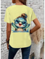 preiswerte Tiere T-Shirt-Damen T Shirt Druck Grafik Tiermotiv Ozean Stilvoll Klassisch Lässig Kurzarm Rundhalsausschnitt Normale Oberteile Täglich Blau Schwarz Weiß Gelb Rosa Sommer Frühling
